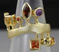 Кольцо из серебра 925 пробы с самоцветами. Серебро 925